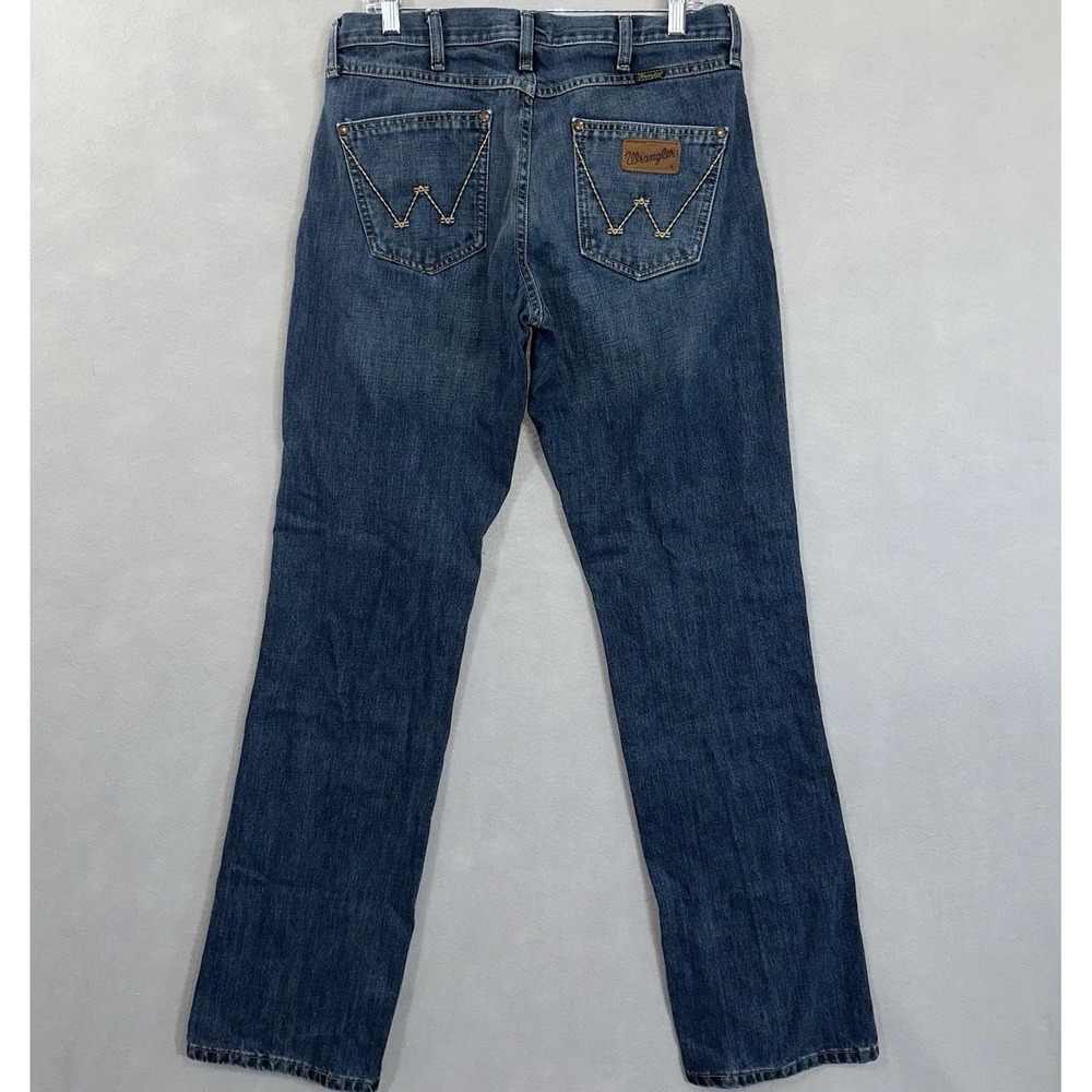 Wrangler Bootcut Jeans Blue Medium Wash Cotton Western Rodeo Cowboy Men's 32x36